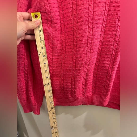 Talbots Cable Knit Sweater Medium Pink - Picture 6 of 6